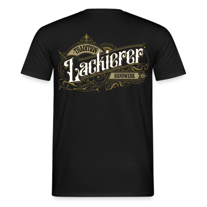 Unisex T-Shirt "Lackierer"-Nostalgie von Spreadconnect, Männer T-Shirt mit nostalgischem Druck auf weißem Stoff.