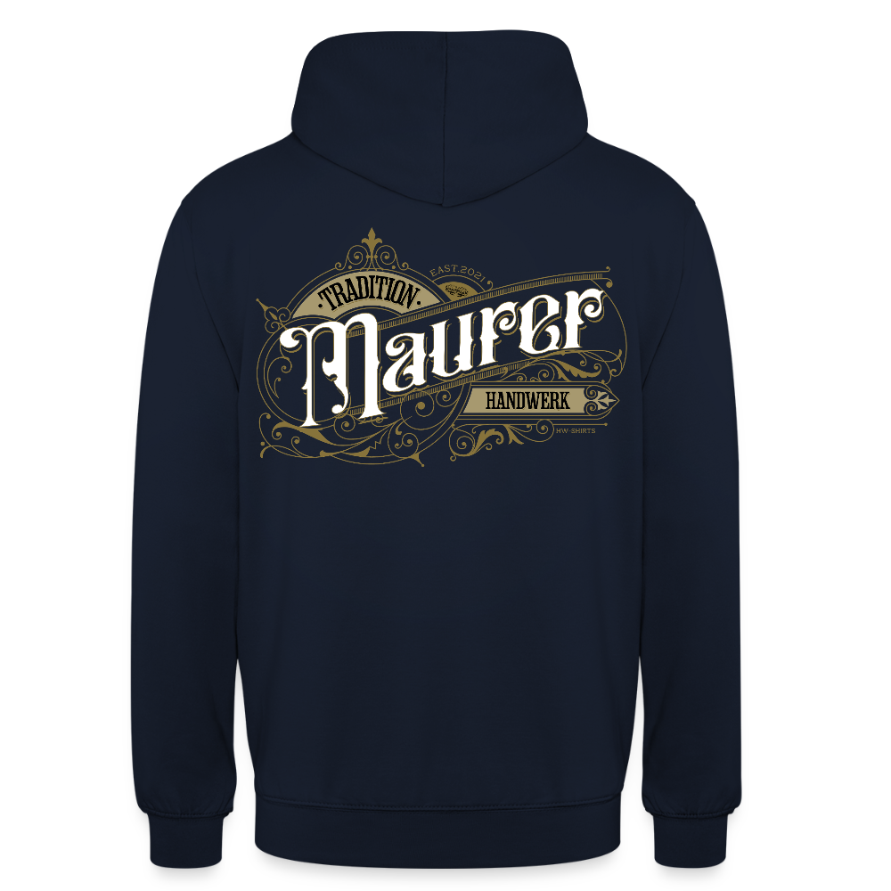 Unisex Hoodie "Maurer" Nostalgie Handwerk Navy Unisex Hoodie