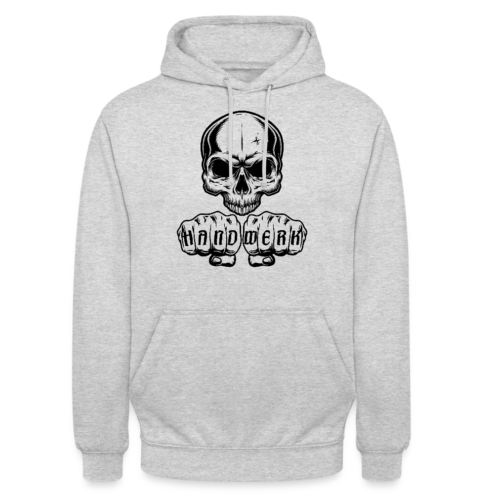 Unisex Hoodie "Skull-Handwerk" Hellgrau meliert Unisex Hoodie