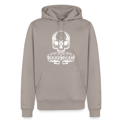 Männer Premium Hoodie "Skull-Handwerk" Taupe Männer Premium Hoodie
