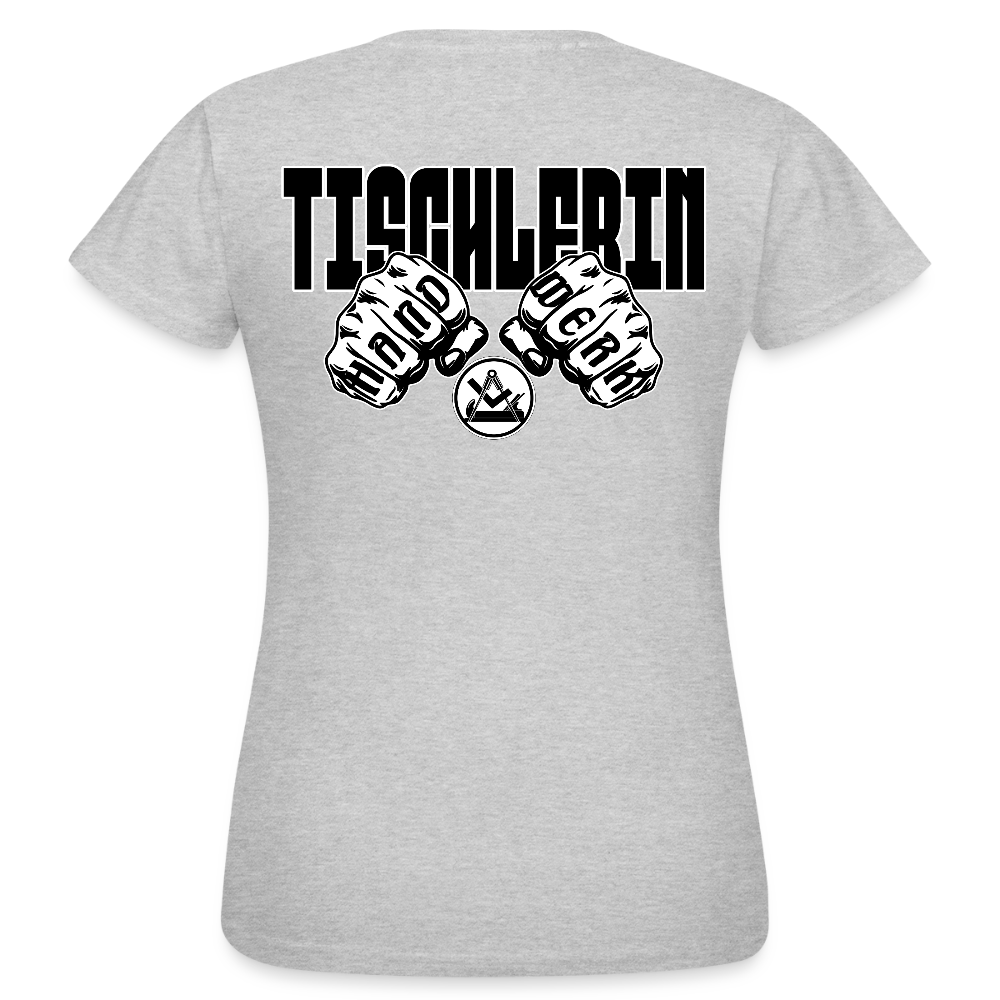 Frauen T-Shirt "Tischlerin" (beidseitig bedruckt) Grau meliert Frauen T-Shirt