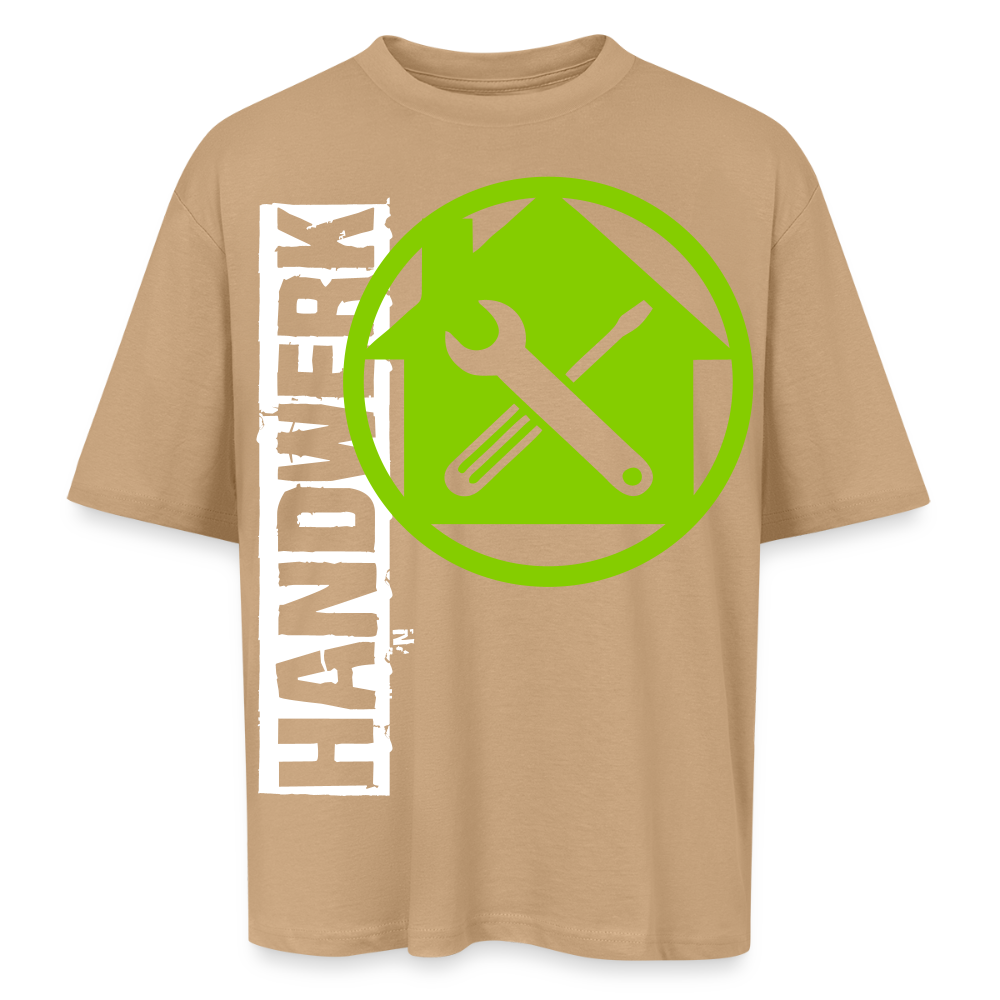 Oversized Unisex T-Shirt "Hausmeister" Beige Oversized Unisex T-Shirt