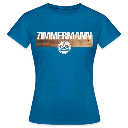 Frauen T-Shirt "Zimmermann" Antikblaues Saphir meliert Frauen T-Shirt