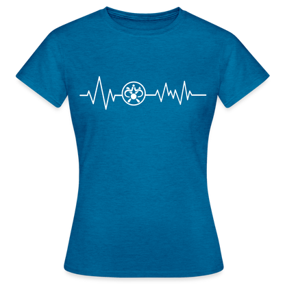 Frauen T-Shirt "Drechsler" Antikblaues Saphir meliert Frauen T-Shirt