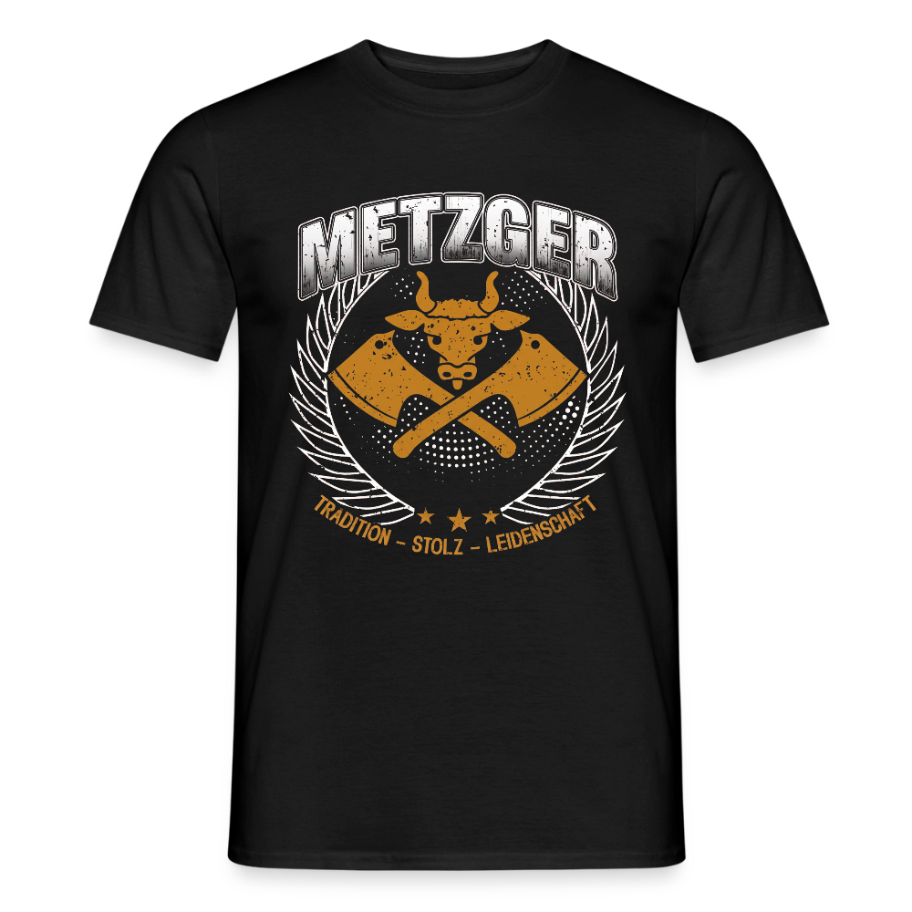 Unisex Metzger T-Shirt von Spreadconnect, bequemes Männer T-Shirt mit traditionellem Design, weiße Baumwolle, casual Stil