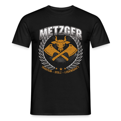 Unisex Metzger T-Shirt von Spreadconnect, bequemes Männer T-Shirt mit traditionellem Design, weiße Baumwolle, casual Stil