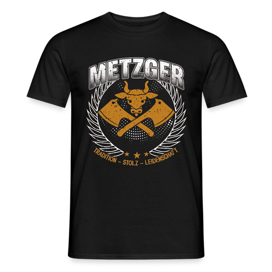 Unisex Metzger T-Shirt von Spreadconnect, bequemes Männer T-Shirt mit traditionellem Design, weiße Baumwolle, casual Stil