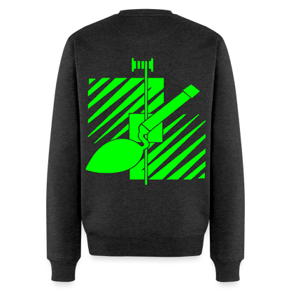 Unisex Premium Pullover "Fliesenleger" neongrün Anthrazit meliert Männer Premium Pullover