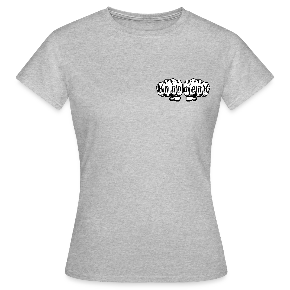 Frauen T-Shirt "Drechsler" (beidseitig bedruckt) - Grau meliert