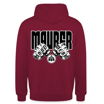 Unisex Hoodie "Maurer" (beidseitig bedruckt) Bordeaux Unisex Hoodie