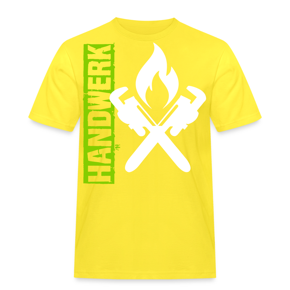 Unisex Workwear T-Shirt "Heizungsbauer" Gelb Männer Workwear T-Shirt