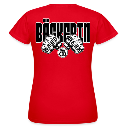 Frauen T-Shirt "Bäckerin" (beidseitig bedruckt) - Rot