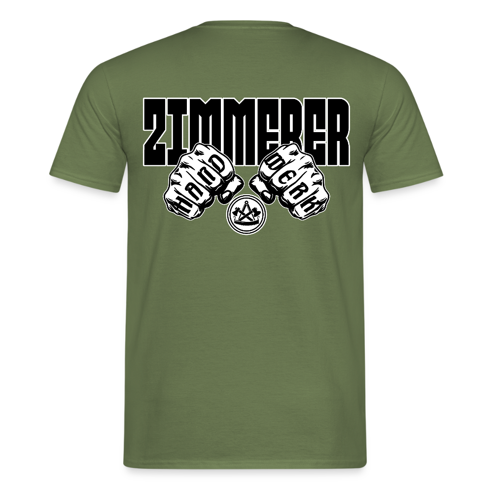 Unisex T-Shirt "Zimmerer" (beidseitig bedruckt) Militärgrün Männer T-Shirt