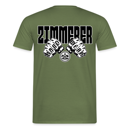Unisex T-Shirt "Zimmerer" (beidseitig bedruckt) Militärgrün Männer T-Shirt