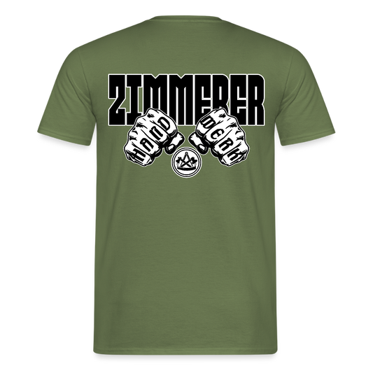 Unisex T-Shirt "Zimmerer" (beidseitig bedruckt) Militärgrün Männer T-Shirt