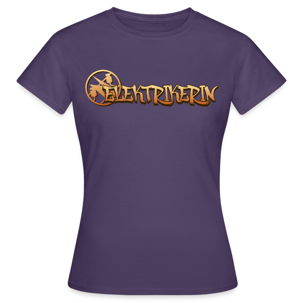 Frauen T-Shirt "Elektikerin" Dunkellila Frauen T-Shirt