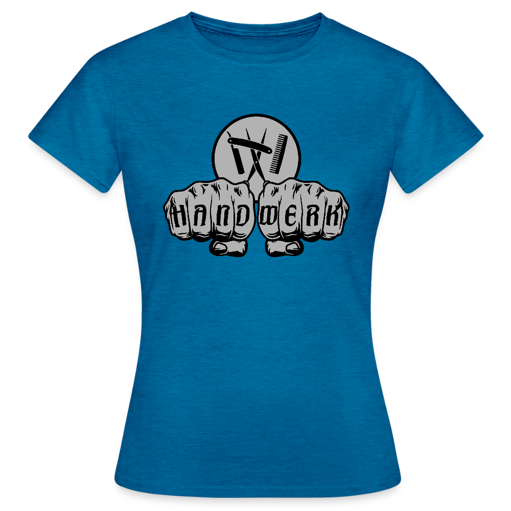 Frauen T-Shirt "Friseur" Antikblaues Saphir meliert Frauen T-Shirt