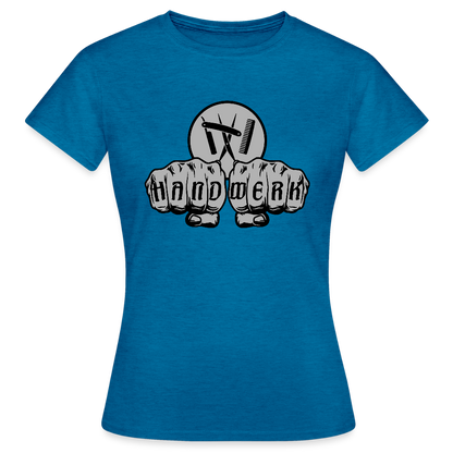 Frauen T-Shirt "Friseur" Antikblaues Saphir meliert Frauen T-Shirt