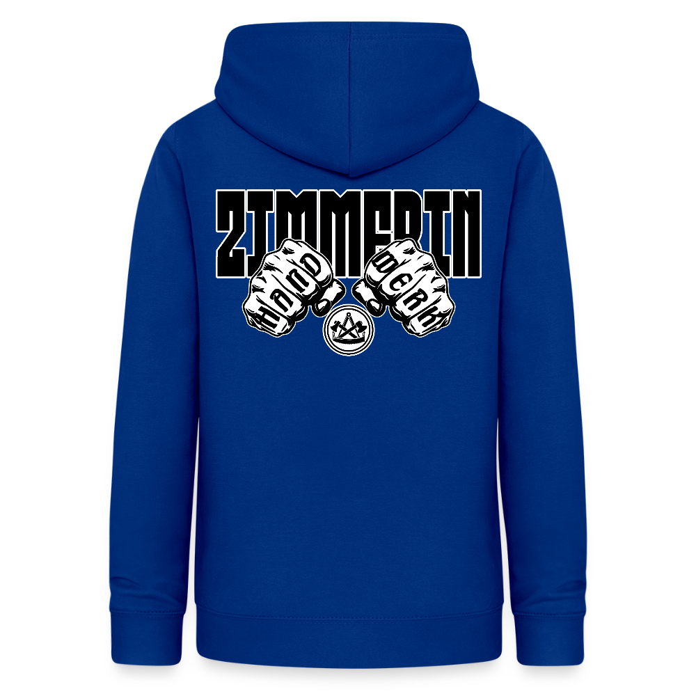 Frauen Hoodie "Zimmerin" (beidseitig beruckt) Royalblau Frauen Hoodie