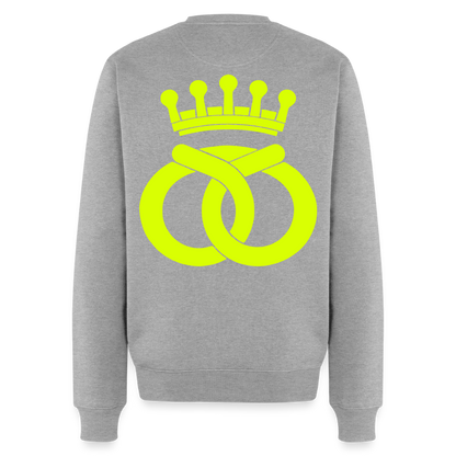 Unisex Premium Pullover "Bäcker" neongelb Grau meliert Männer Premium Pullover