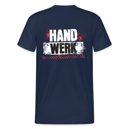 Unisex T-Shirt "Handwerk" (hinten bedruckt) Navy Männer Gildan Heavy T-Shirt