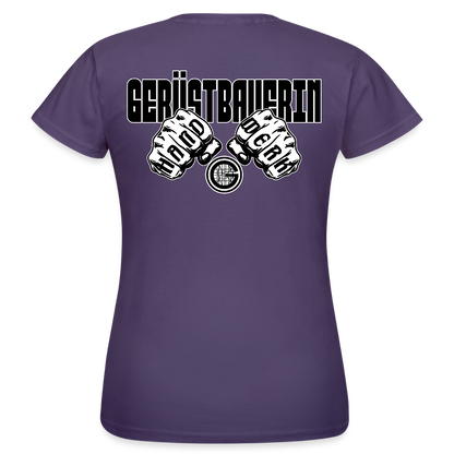 Frauen T-Shirt "Gerüstbauerin" (beidseitig bedruckt) - Dunkellila