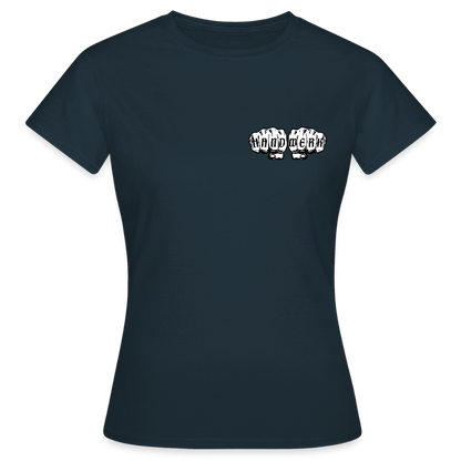 Frauen T-Shirt "Gebäudereinigerin" (beidseitig bedruckt) - Navy