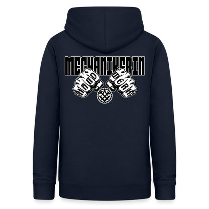 Frauen Hoodie "Mechanikerin" (beidseitig beruckt) Navy Frauen Hoodie