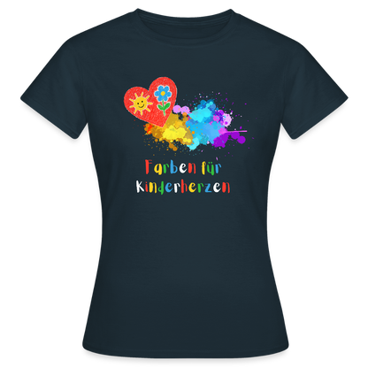 Frauen T-Shirt "Farben für Kinderherzen" Navy Frauen T-Shirt