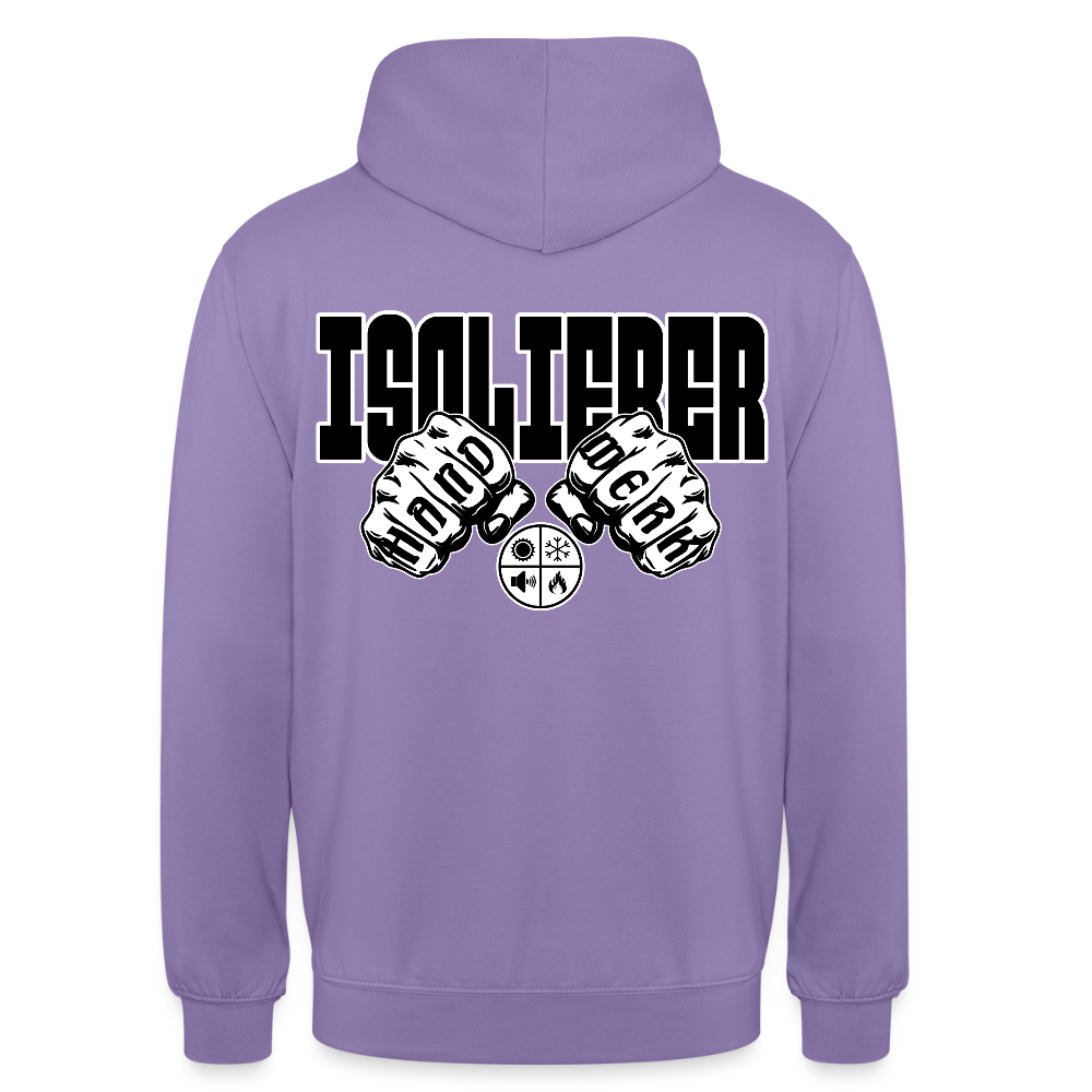 Unisex Hoodie "Isolierer" (beidseitig bedruckt) Lavendel Unisex Hoodie