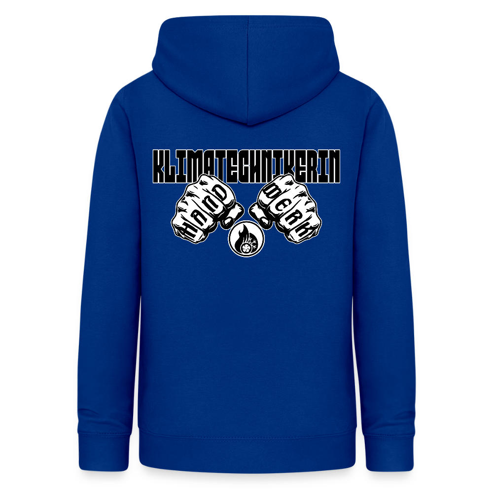 Frauen Hoodie "Klimatechnikerin" (beidseitig beruckt) Royalblau Frauen Hoodie