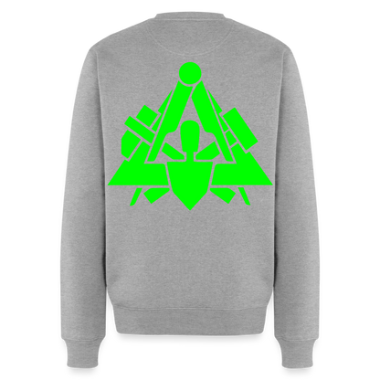 Unisex Premium Pullover "Maurer" neongrün Grau meliert Männer Premium Pullover