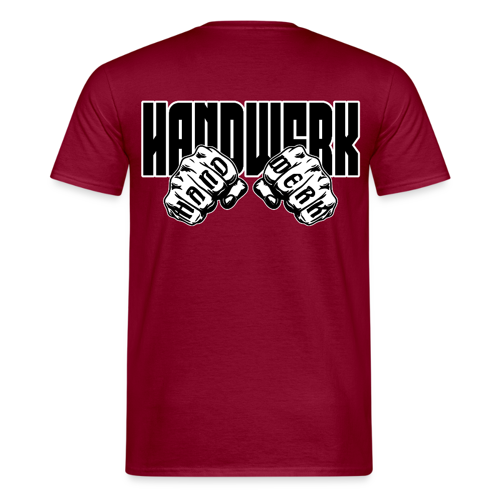 Unisex T-Shirt "Handwerk" (beidseitig bedruckt) Ziegelrot Männer T-Shirt