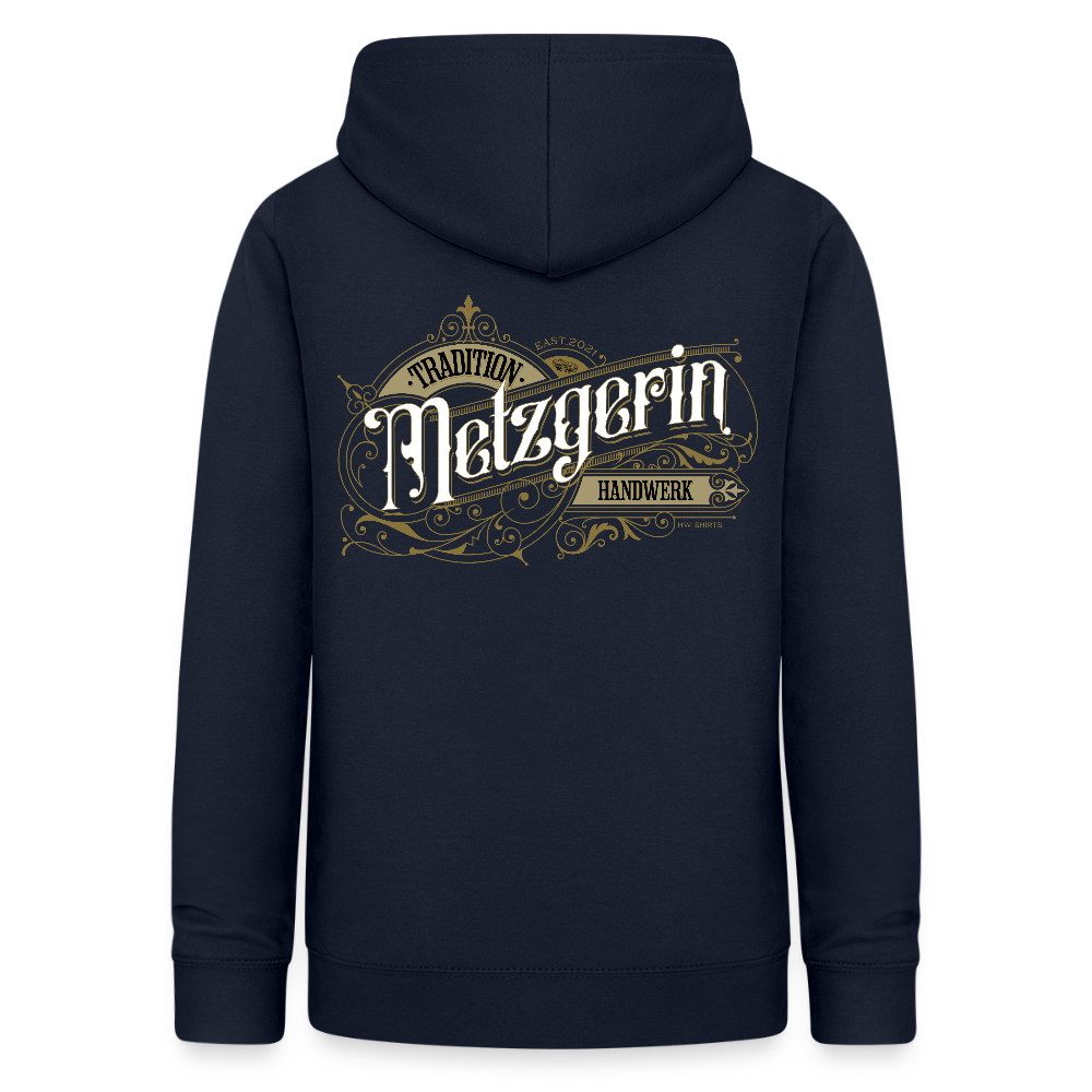 Frauen Hoodie "Metzgerin" Nostalgie Handwerk Navy Frauen Hoodie