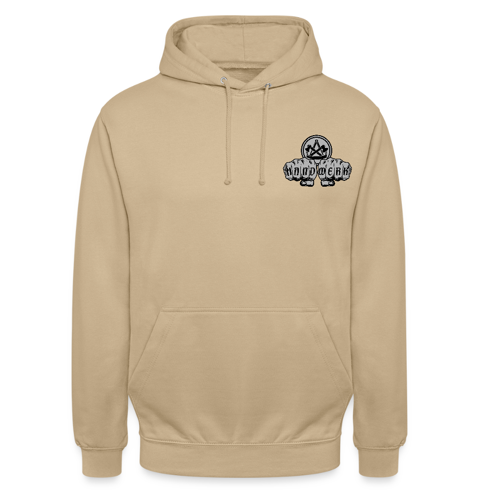 Unisex Hoodie "Zimmermann" beidseitig bedruckt Beige Unisex Hoodie