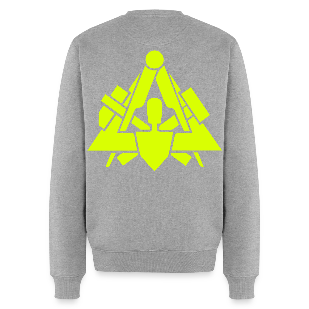 Unisex Premium Pullover "Maurer" neongelb Grau meliert Männer Premium Pullover