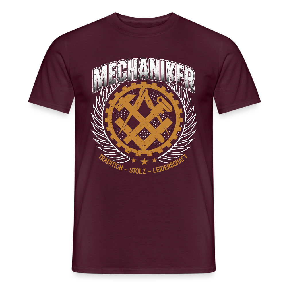 Unisex Mechaniker T-Shirt von Spreadconnect, bequemes Herren T-Shirt mit traditionellem Design, sichtbare Mechaniker-Print in grau