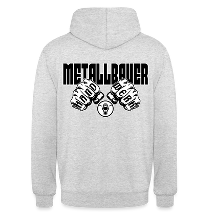 Unisex Hoodie "Metallbauer" (beidseitig bedruckt) - Hellgrau meliert
