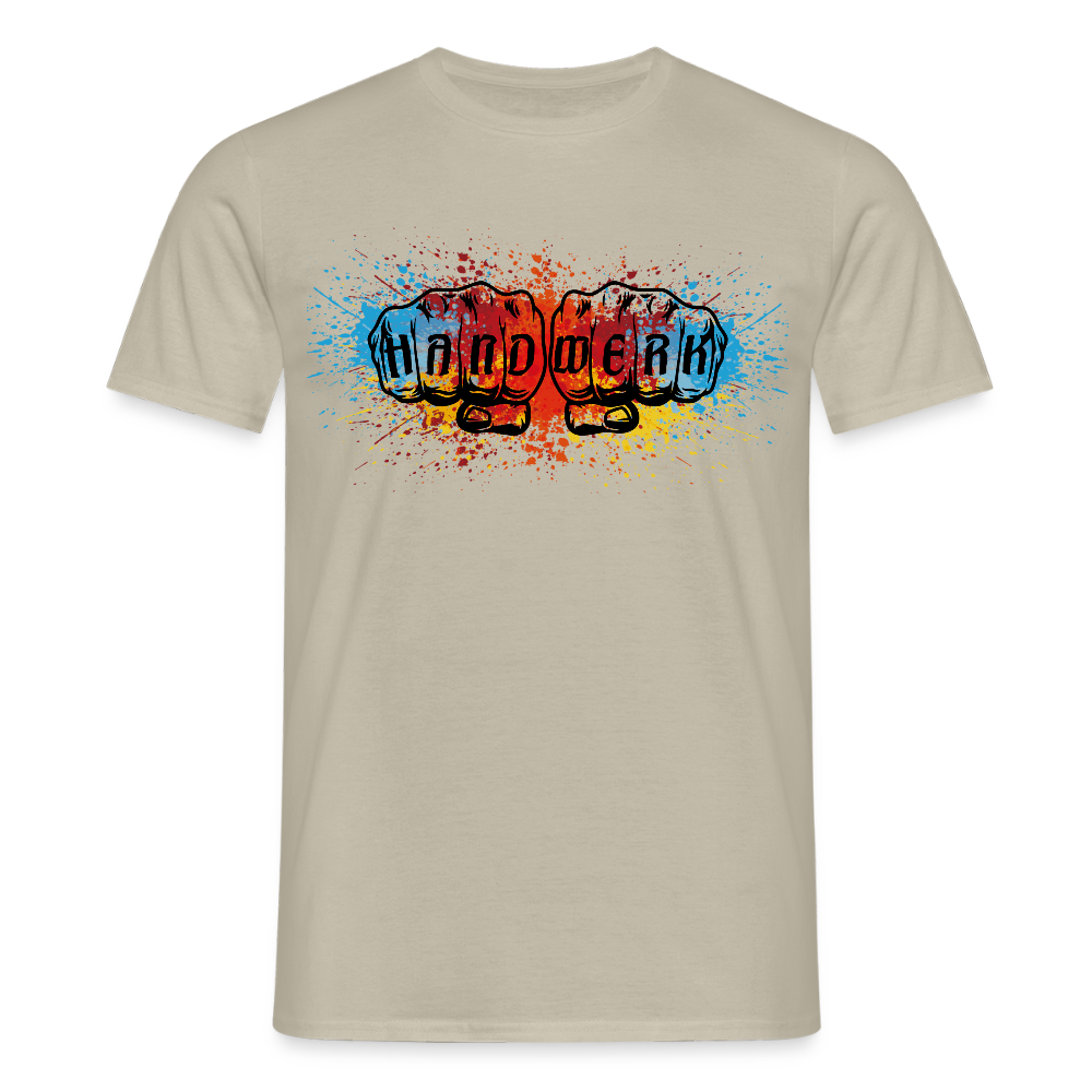 Unisex T-Shirt "Splash-Color" Sandbeige Männer T-Shirt