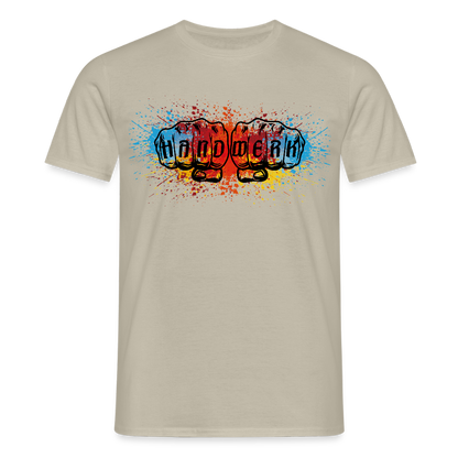 Unisex T-Shirt "Splash-Color" Sandbeige Männer T-Shirt