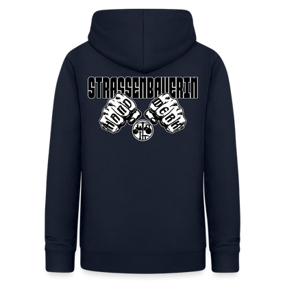 Frauen Hoodie "Strassenbauerin" (beidseitig beruckt) Navy Frauen Hoodie