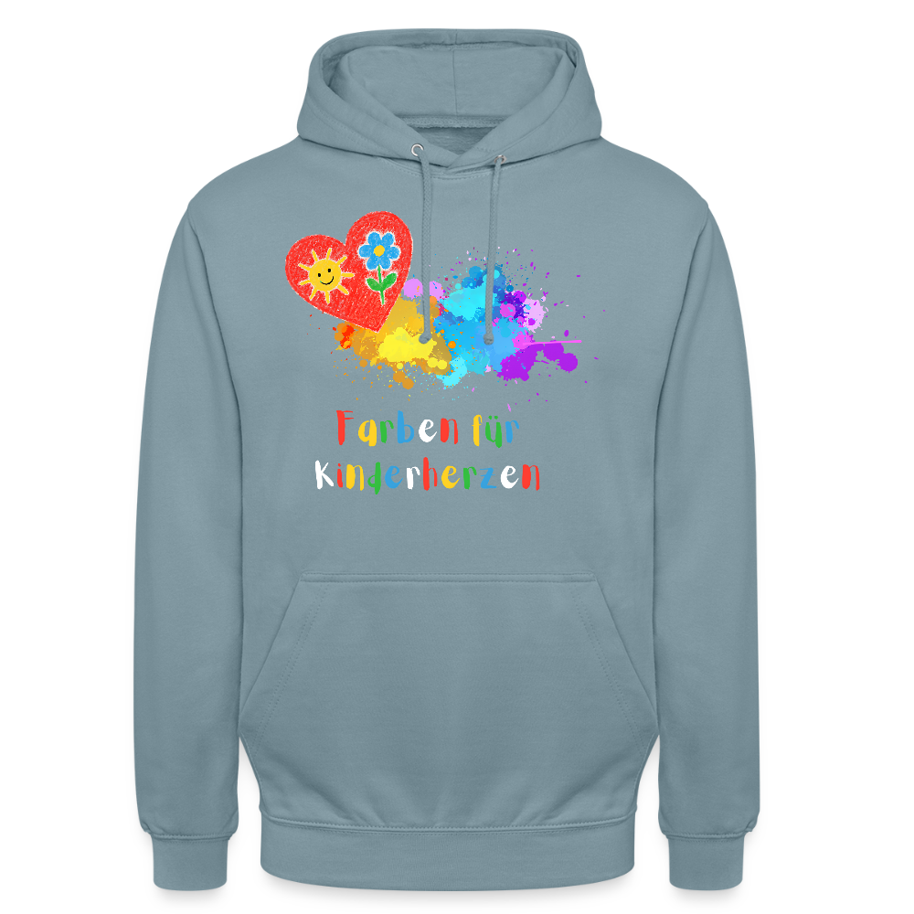 Unisex Hoodie "Kinderherzen" Nebelblau Unisex Hoodie