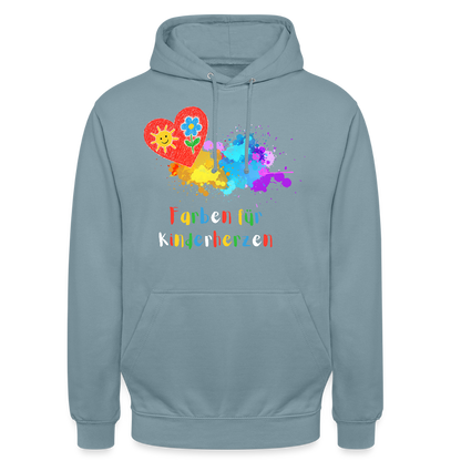 Unisex Hoodie "Kinderherzen" Nebelblau Unisex Hoodie