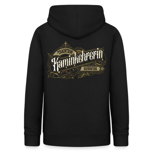 Frauen Hoodie "Kaminkehrerin" Nostalgie Handwerk Schwarz Frauen Hoodie