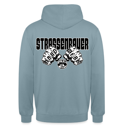 Unisex Hoodie "Strassenbauer" (beidseitig bedruckt) Nebelblau Unisex Hoodie