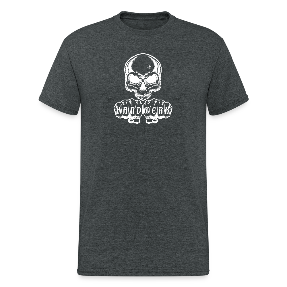Unisex Heavy T-Shirt "Skull" Dunkelgrau meliert Männer Gildan Heavy T-Shirt