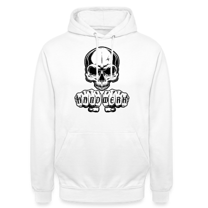 Unisex Hoodie "Skull-Handwerk" Weiß Unisex Hoodie