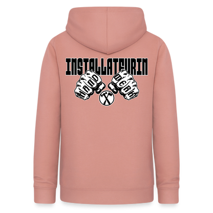 Frauen Hoodie "Installateurin" (beidseitig beruckt) Altrosa Frauen Hoodie