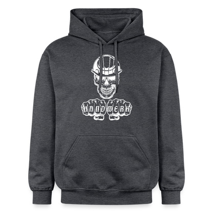 Gildan Unisex Softstyle® "Skull-Helm-Handwerk" Dunkelgrau meliert Gildan Unisex Softstyle® Midweight Hoodie