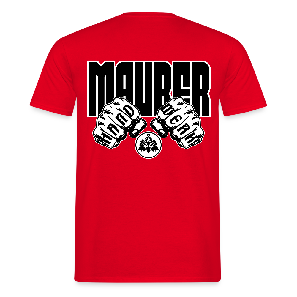 Unisex T-Shirt "Maurer" Rot Männer T-Shirt